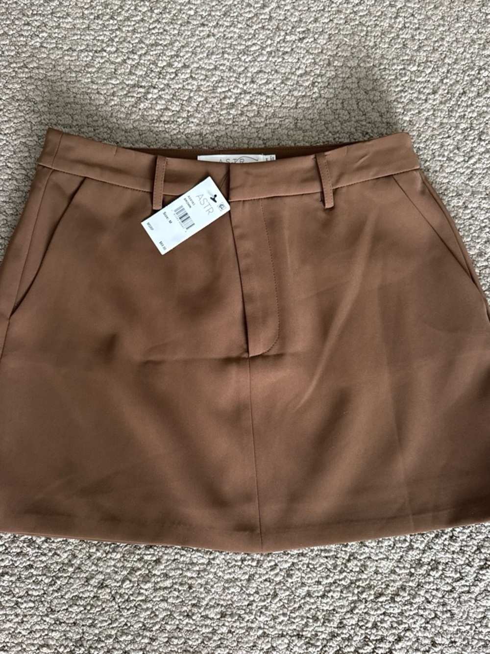 ASTR Chocolate Brown Structured Mini Skirt